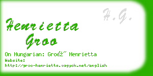 henrietta groo business card